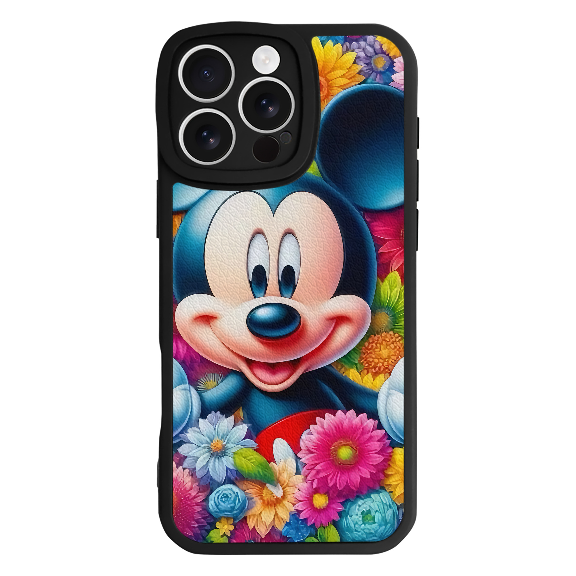 （画像用） ミッキーマウス Mickey Mouse 【iPhone 16シリーズ対応】シリコンスマホケース（レザー調） 材質：シリコン